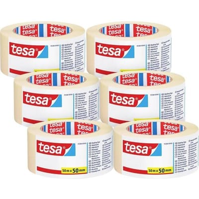 tesa afplaktape Universal schilderstape beige voor bijna alle ondergronden – afplakband 6x50m x 50mm