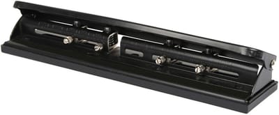 Perforator 4-gaats - Handmatige Ponsgereedschap - Ponsdiameter 6 mm, papierinvoerdiepte 12 mm - Tot 10 Vel - Zwart - 29*6.5*5 cm - Kunststof en metaal - Voor Mappen en Ringbanden - Voor Thuiskantoor/Thuiswerkplek