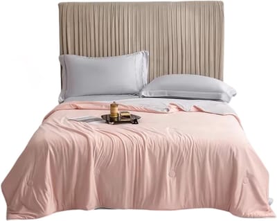 Hoogwaardige Koeldeken Zomer Quilt Lichtgewicht Dubbelzijdig Koud & Koelend Bed Deken voor Airconditioning en Slaapkamer - Roze - Maat 59X79 inch