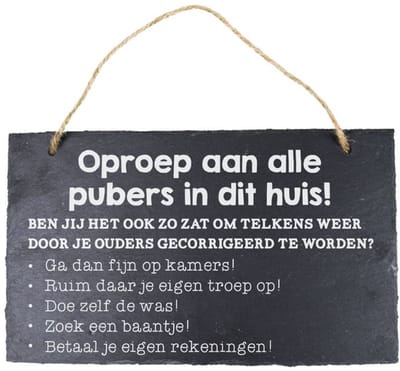 Paper Dreams Hangdecoratie Pubers 15 X 25 Cm Leisteen Grijs