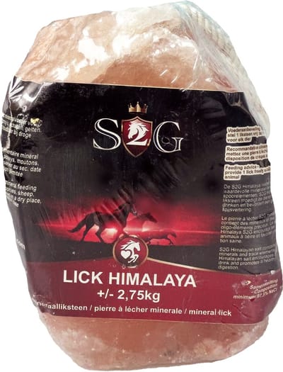 S2G Liksteen Himalaya - 2,5 - 3 Kg - Liksteen voor paarden, schapen, geiten, alpaca's - Mineralenbron - Tegen verveling - 100% natuurlijk - Himalaya zoutsteen