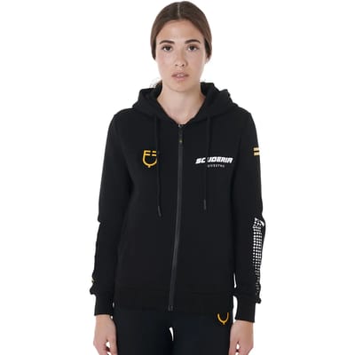 Dames fleece sweatvest met capuchon en volle rits Equestro Scuderia