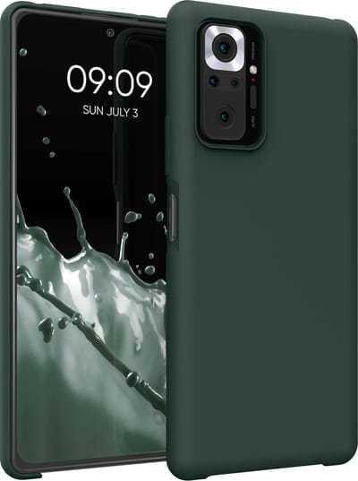 kwmobile telefoonhoesje geschikt voor Xiaomi Redmi Note 10 Pro - Hoesje met siliconen coating - Smartphone case in mosgroen