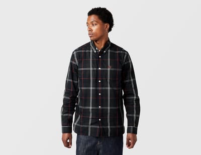 Fred Perry Groene popeline overhemd met ruitmotief