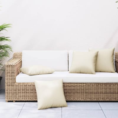 vidaXL - Bankkussens - 4 - st - 50x50 - cm - stof - crèmekleurig