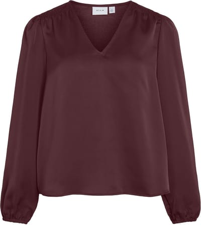 VILA - VIELLETTE L/S SMOCK SATIN TOP - NOOS - Dames - Blouses