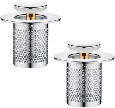 2 roestvrijstalen filters met haarfilter