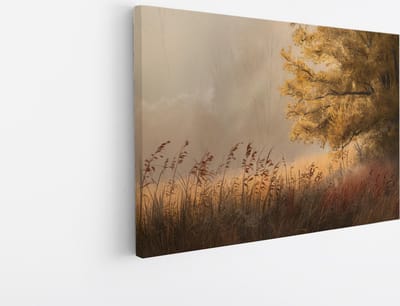 Saammp Canvas Schilderij - Gele Boom - Bloemen - Landschap - Natuur - 45x30 - Foto op canvas - Wanddecoratie - Muurdecoratie Woonkamer - Slaapkamer decoratie - Canvas Print