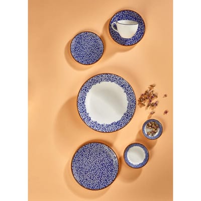 By Bone Pizzabord - Edera Cobalt - Porselein - 32 cm - set van 2