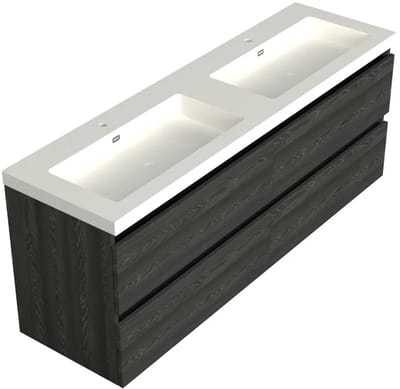 Dutchline Badmeubel Onderkast - Lumiere - 200x46cm - 4 Lades - 2 Uitsparingen