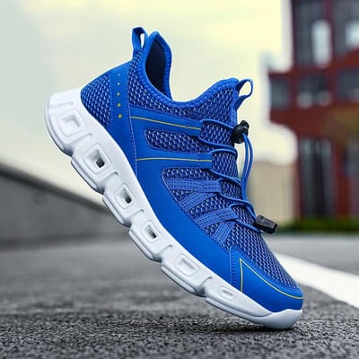 Zomer Buiten Casual Sneaker Waad- Wandelschoenen voor Heren Ademend Sneldrogend Sport Trekking Strand Barefoot Heren Waterschoenen 39 blue