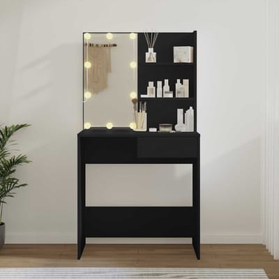 vidaXL - Kaptafel - met - LED-verlichting - 74,5x40x141 - cm - zwart