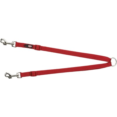 Trixie Premium dual leash coupler XS-M: 40-70 cm/15 mm Rood