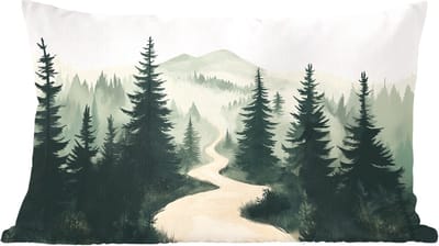 Sierkussens - Kussentjes Woonkamer - 60x40 cm - Pad - Bomen - Bos - Illustratie