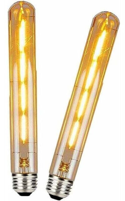 lamp-Set van 2 T30 E27 lange buis LED-lampen, retro decoratieve buislampen 4W (ter vervanging van 40W halogeenlampengeschikt voor schroefdraad), T30 filament LED, warm wit licht 2300K (225 mm)