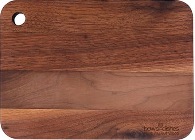 Bowls and Dishes Pure Walnut Wood | Duurzaam | Borrelplank rechthoek met gat 28 x20 x2 cm | walnoot hout | BBQ cadeautip!