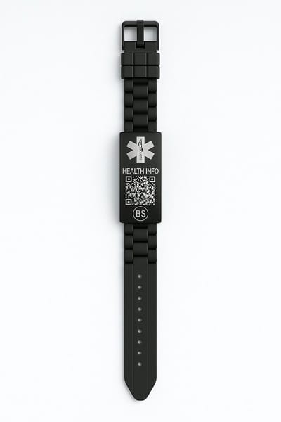 Medische QR Ketting - Zilver - Voor Gezondheidsinformatie - Niet Reanimeren - BeSafeCharm 1 jaar.
