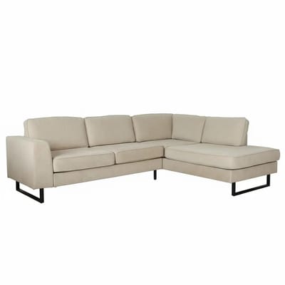 Hoekbank design Puckerto 290cm bank taupe velvet hoek loungebank rechts bankstel hoeksalon zetel