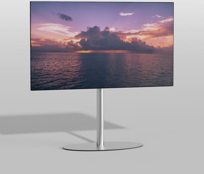 Cavus TV Vloerstatief ELLIPS 80 – geborsteld RVS - hoogte 80cm - VESA 200x200