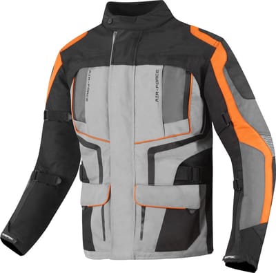 Berik Safari Zwart Grijs Oranje Waterdichte 3in1 Textiele Motorjas - Jas
