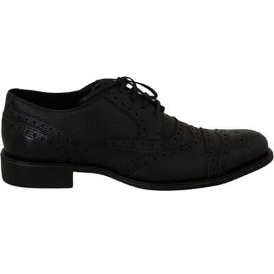 Dolce & Gabbana Blauwe Leren Wingtip Oxford Dress Schoenen