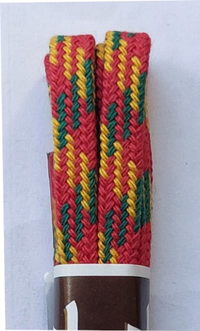 Tana Veter - Rood/Geel/Groen - Meerkleurig - Plat - Lengte 90 cm - Breedte 6 mm - Schoenveter