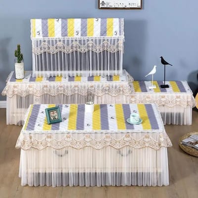Tafelkast Doek Rechthoekig Wasbaar Stofdicht TV Tafelkleed LCD TV Hoes Kant Hangende Stofhoes Feest Bruiloft Decoratie 35x60x30cm TV desk