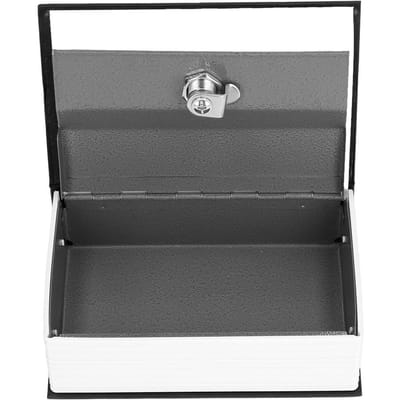 Boîte de sécurité Forme de livre Décoratif Rangement Boîte à argent pour Chambre à coucher Salon Bureau Noir noir