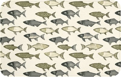 WC mat 80x50 cm - Antislip - Vissen - Klassiek - Groen - Toiletmat - Vloermat - Douchemat - Toilet tapijt - Toiletmatten