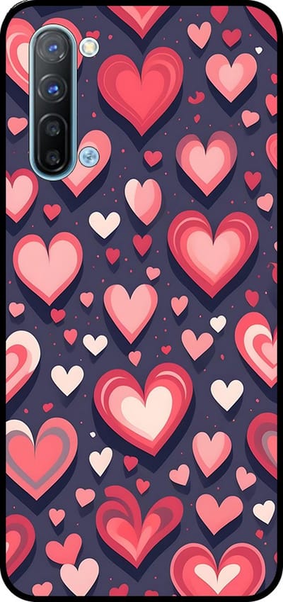Smartphonica Telefoonhoesje Geschikt voor Oppo Reno 3 5G met Hartjes Opdruk - TPU Backcover Case With Heart Design geschikt voor Oppo Reno3 5G