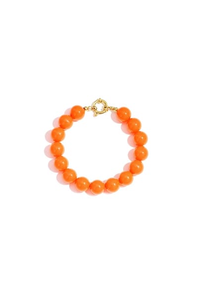 Beady Babe Charm Armband | RVS & Resin | Koningsdag Special | Kralenarmand | Oranje