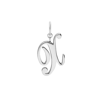 Lucardi Dames Stainless steel bedel letter - Hanger - Staal - Zilverkleurig