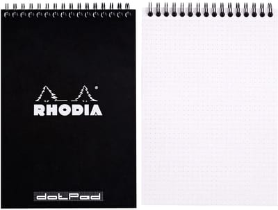 Rhodia Dotpad - Spiraalblok - Notitieblok - N16 - A5 - Dotted - 80g - Zwart - 80 vel