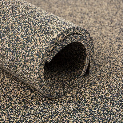 Rubbermagazijn - Rubberkurk ondervloer - 8mm dik - 1 meter breed - 5 meter lang - Trillingsdemping & Geluidsisolatie - Rol van 5m²