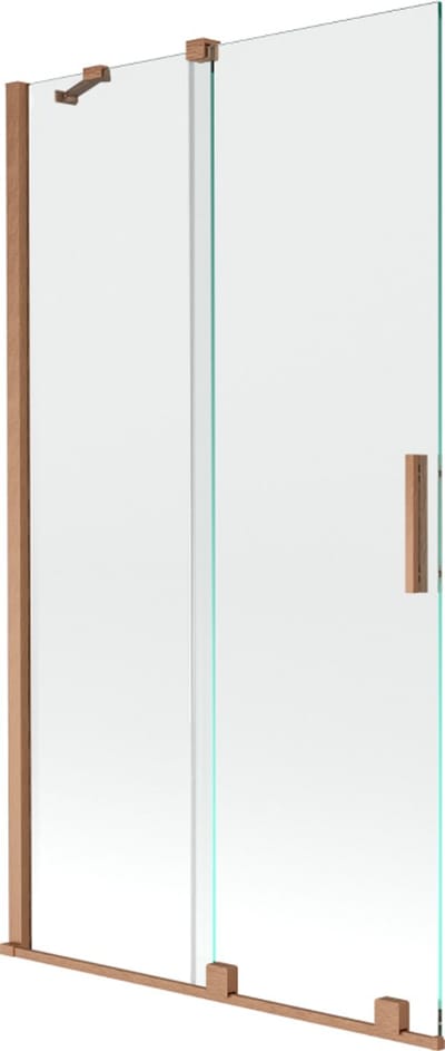 Mexen Velar badwand 2-delige schuifdeur 100 x 150 , transparant, geborsteld koper - 896-100-000-01-65