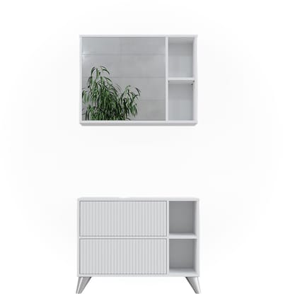 Vicco Badkamermeubelset Leano, Wit, 2-delig