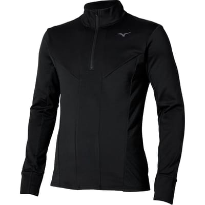 Mizuno Active Warmalite Half Zip Hardloopshirt Heren-Zwart