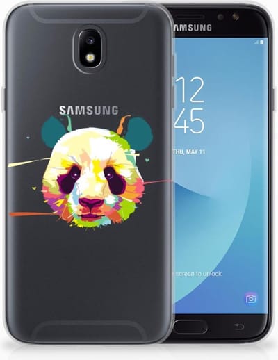 Samsung Galaxy J7 2017 | J7 Pro Telefoonhoesje met Naam Panda Color