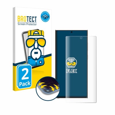 BROTECT - Screenprotector voor Samsung Galaxy S23 Ultra Enterprise Edition - Folie Beschermfolie transparant volledig dekking - 2 Stuks