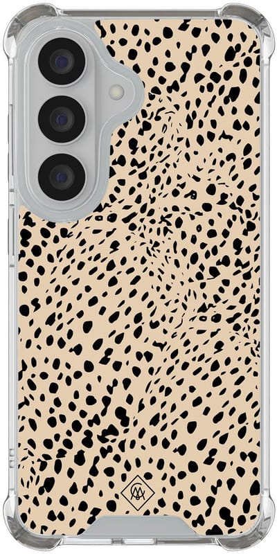 Casimoda® hoesje - Geschikt voor Samsung Galaxy S26 - Stippen bruin abstract - Shockproof case - Extra sterk - TPU/polycarbonaat - Bruin/beige, Transparant