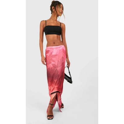 boohoo Dames Maxirok met gaas en bloemige kanten in lagen | Maat: 44