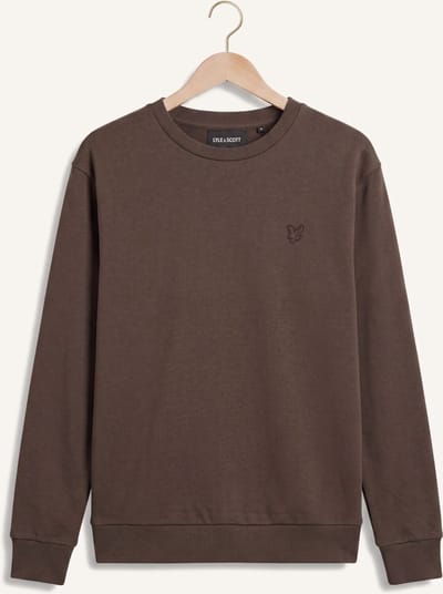 Lyle & Scott Heavy Weight Drop Shoulder Crew Neck Truien & Vesten Jongens - Sweater - Hoodie - Vest- Bruin - Maat 152/158