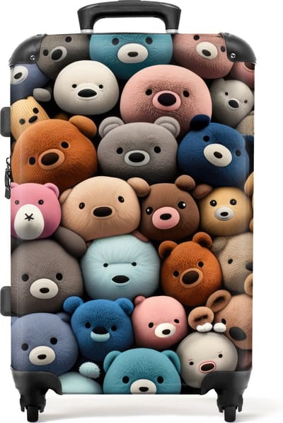NoBoringSuitcases.com® - Kinderkoffer knuffeldieren - Kindertrolley - Koffer kind groot - Rolkoffer lichtgewicht voor kinderen - Reiskoffer met 4 wielen - Grote trolley XL - 20 kg bagage