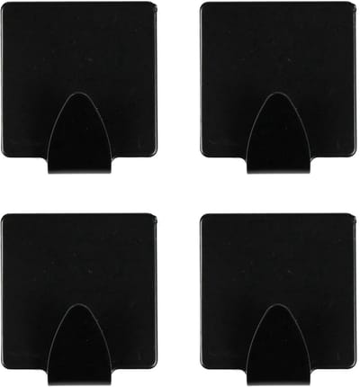 Benson Handdoekhaken - Zelfklevend - Zwart Metaal - Geen Boren - 4 Stuks