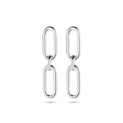 Zilver Gerhodineerd Oorhangers Paperclip Ronde Buis 1337794