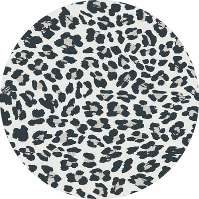 Vinyl | Vloerkleed vinyl rond | Panter grey | 95 cm Rond