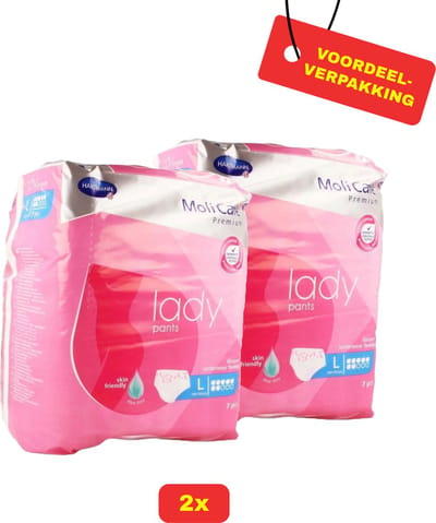 2x MoliCare Premium LADY Pants 7 Drops - Maat L - 2x 7 stuks - Voordeelverpakking!