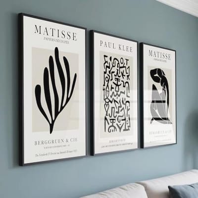Set van 3 Wandafdrukken in Beige Canvas - Neutraal Vintage Stijl voor Woon- of Slaapkamer