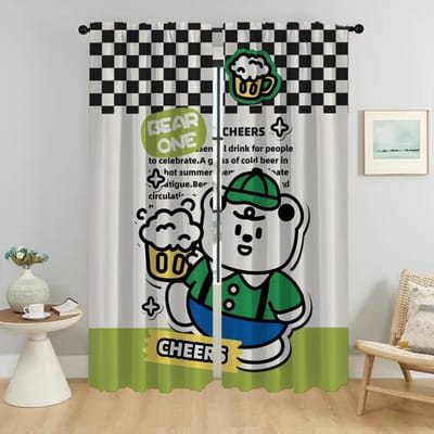 Beer Verduisteringsgordijn voor Kamer 2 Panelen Elegante Kamergordijnen Huis Interieurgordijnen Tule voor Slaapkamer Afscheiding Woonkamer Keuken W50xH70cmx2pcs-CL gray