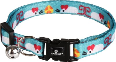 Flamingo Kattenhalsband Amira - Kattenhalsband - Blauw 20-35 Cm